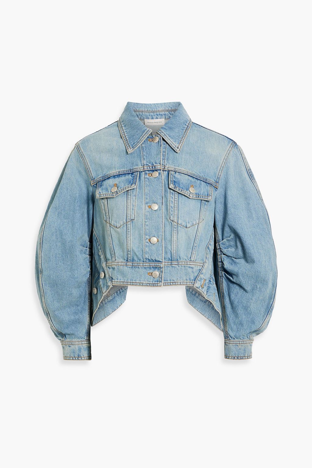ALEXANDER MCQUEEN Cropped denim jacket | THE OUTNET ALEXANDER MCQUEEN Cropped denim jacket | THE OUTNET