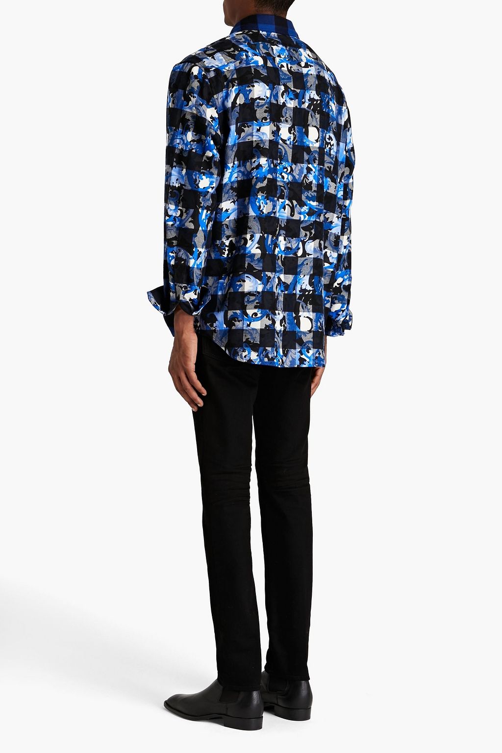 VERSACE Printed cotton-flannel shirt