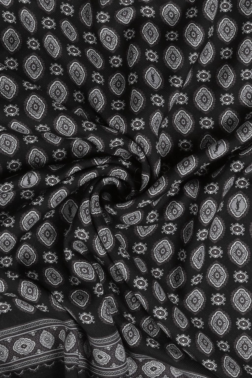 SAINT LAURENT Printed cashmere and silk-blend twill scarf