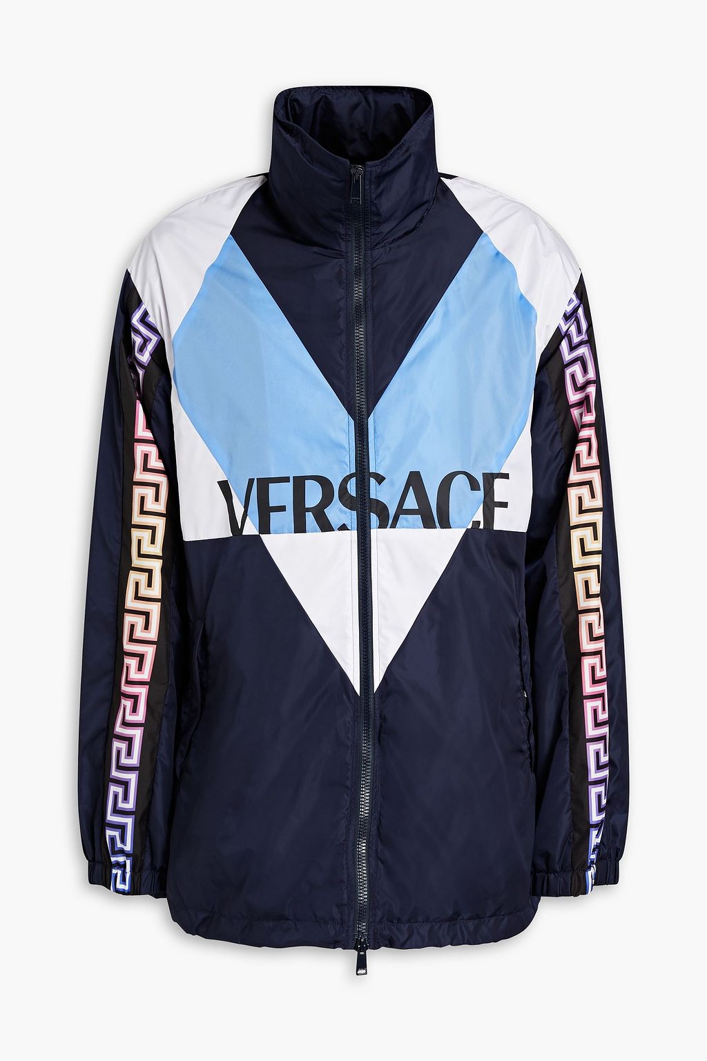 Navy Printed shell track jacket 
