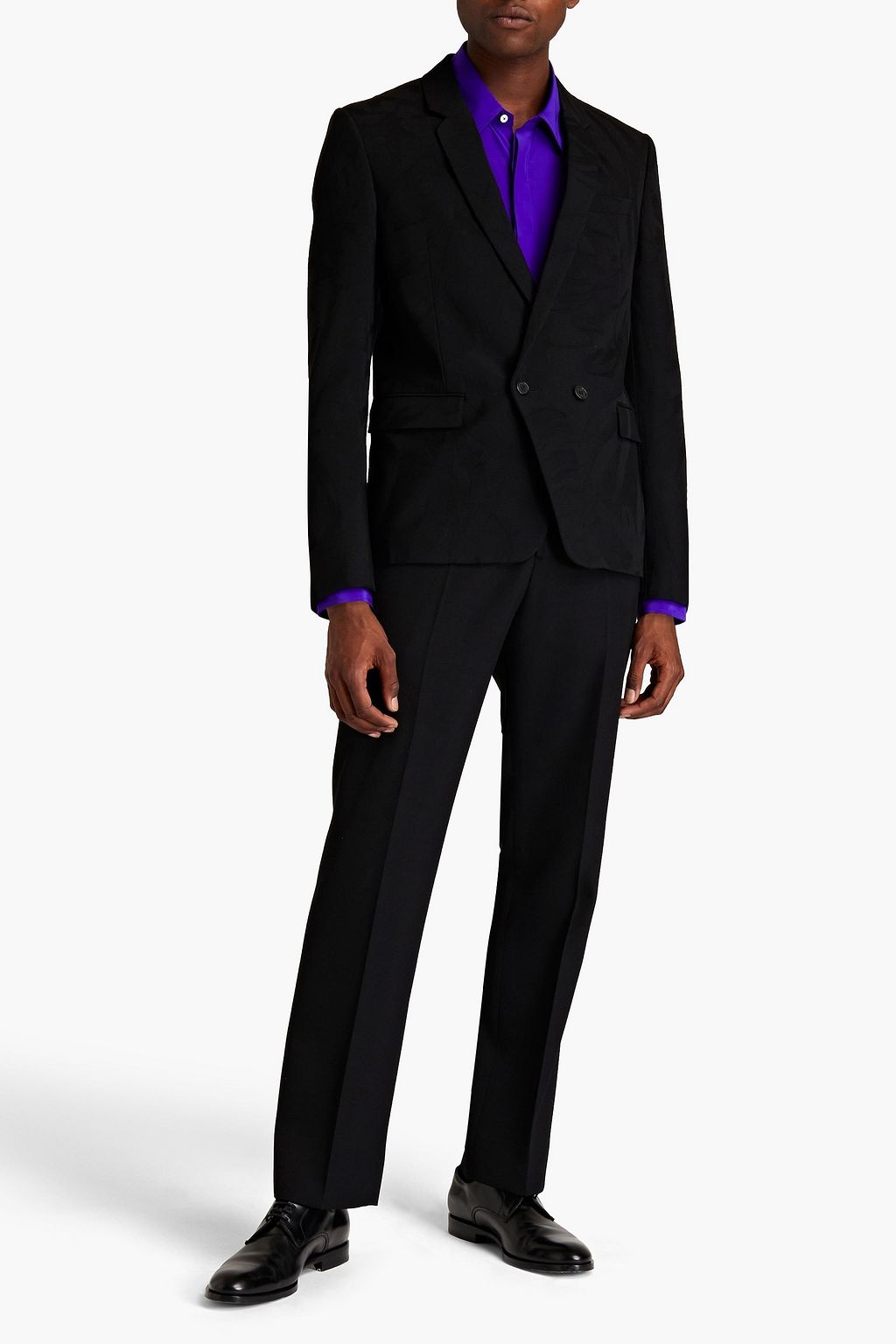 SAINT LAURENT Double-breasted wool-jacquard blazer