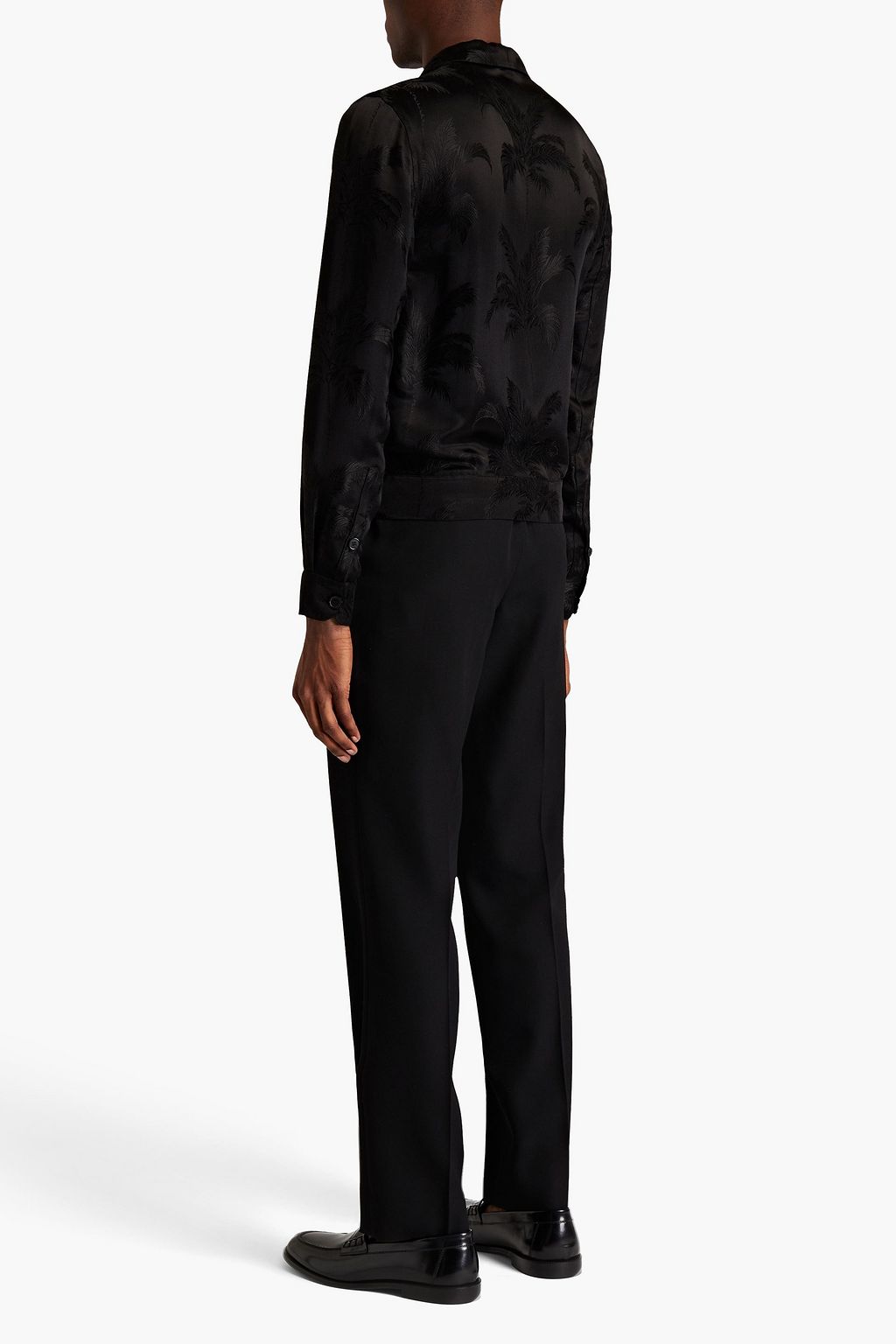 SAINT LAURENT Floral-jacquard jacket