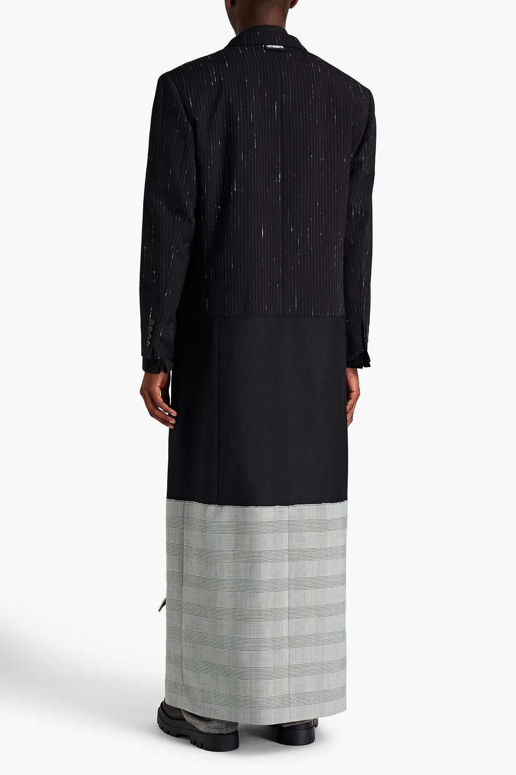 VETEMENTS Paneled pinstriped wool-blend twill coat