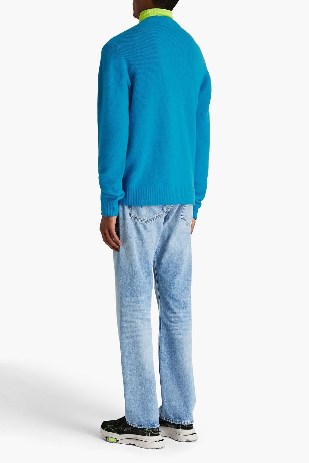 VERSACE Embroidered wool, silk, and cashmere-blend sweater