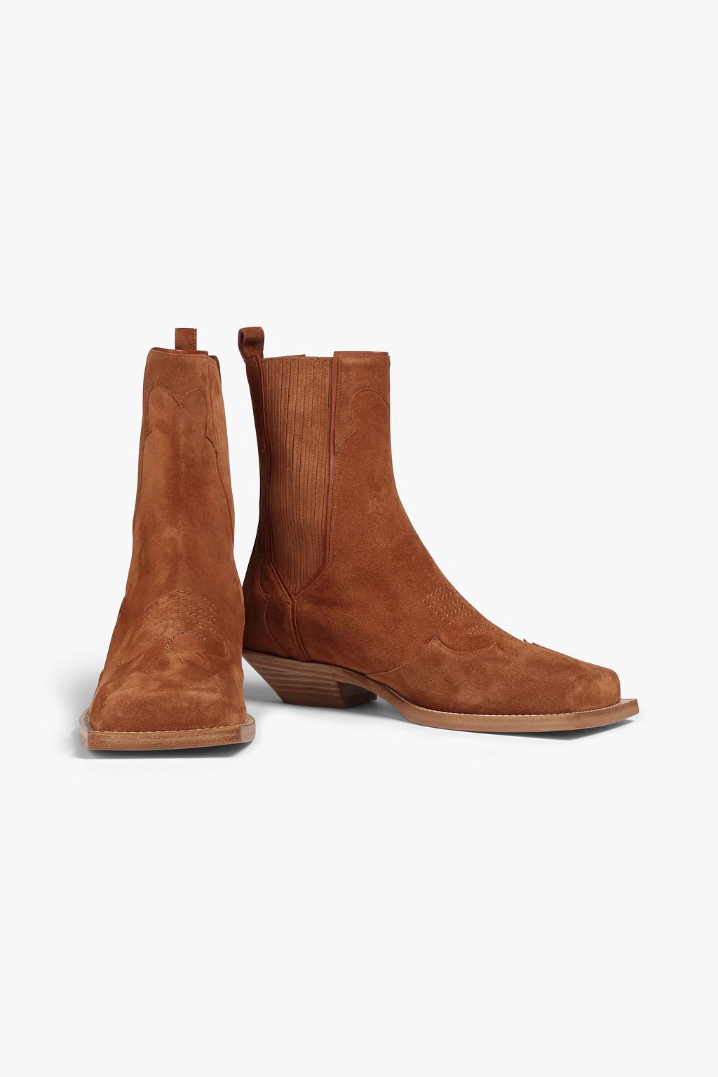 BALMAIN Embroidered suede boots
