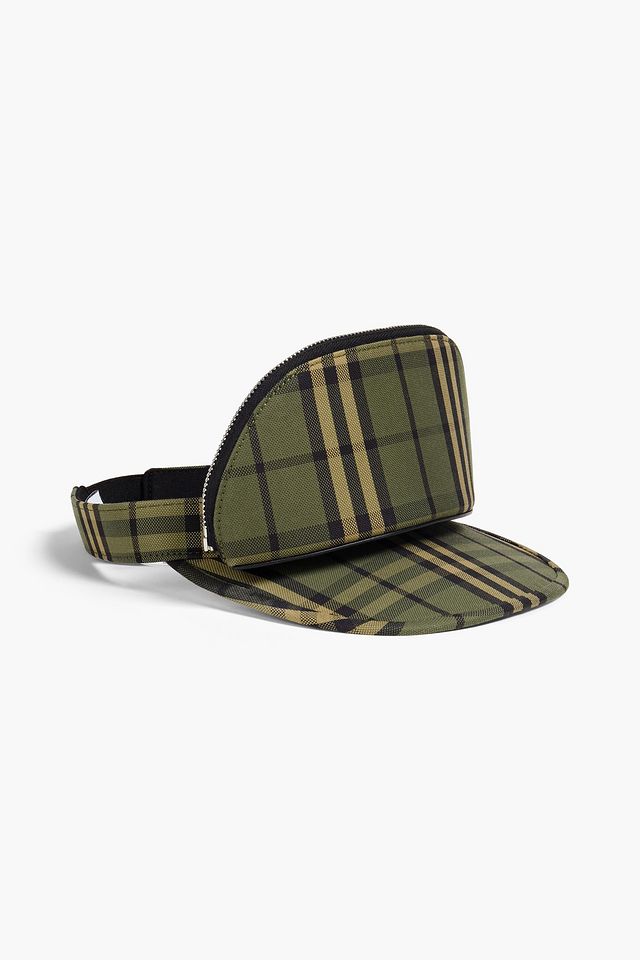 Checked jacquard visor