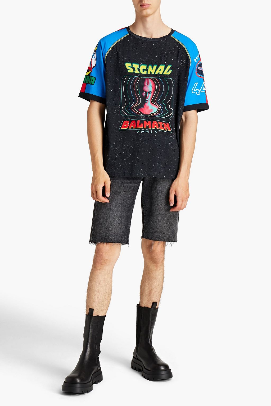 BALMAIN T-Shirt aus Baumwoll-Jersey mit Print
