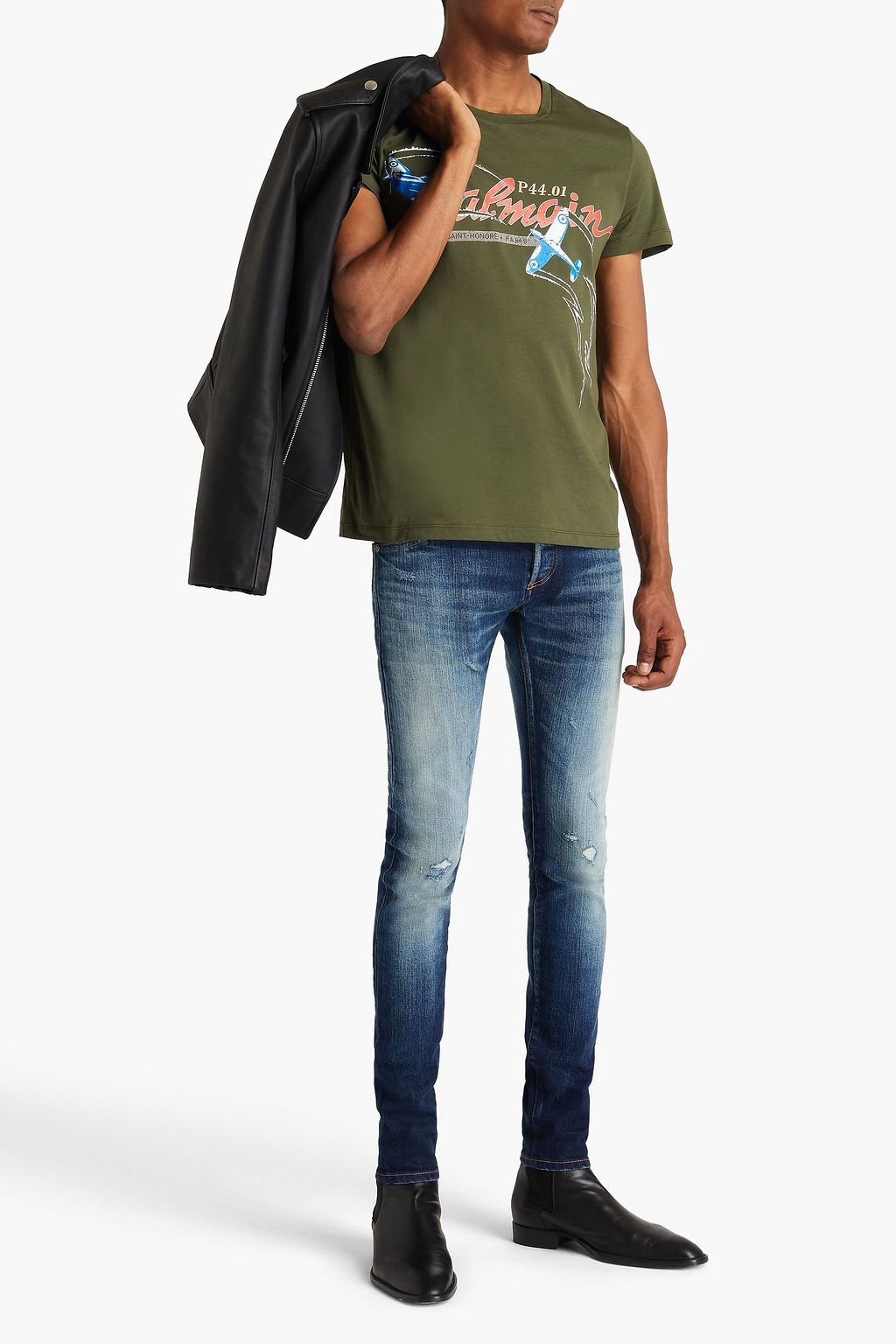 BALMAIN Printed cotton-jersey T-shirt