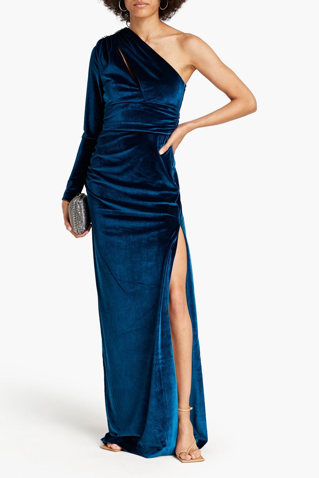 REBECCA VALLANCE Aubrey one-sleeve chenille gown