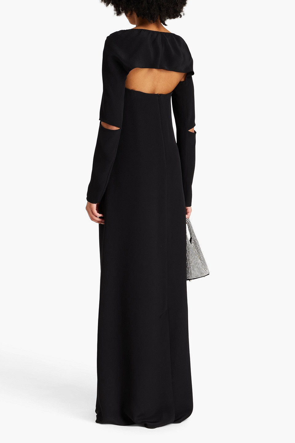 Tibi Strapless Silk-crepe Maxi Dress In Black