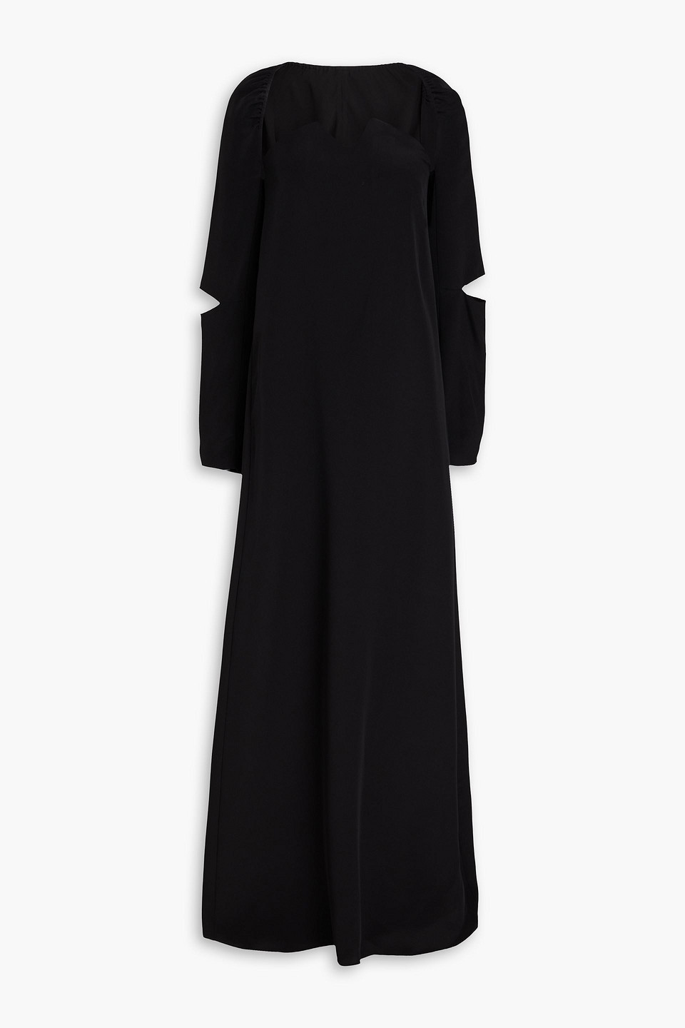 Tibi Strapless Silk-crepe Maxi Dress In Black