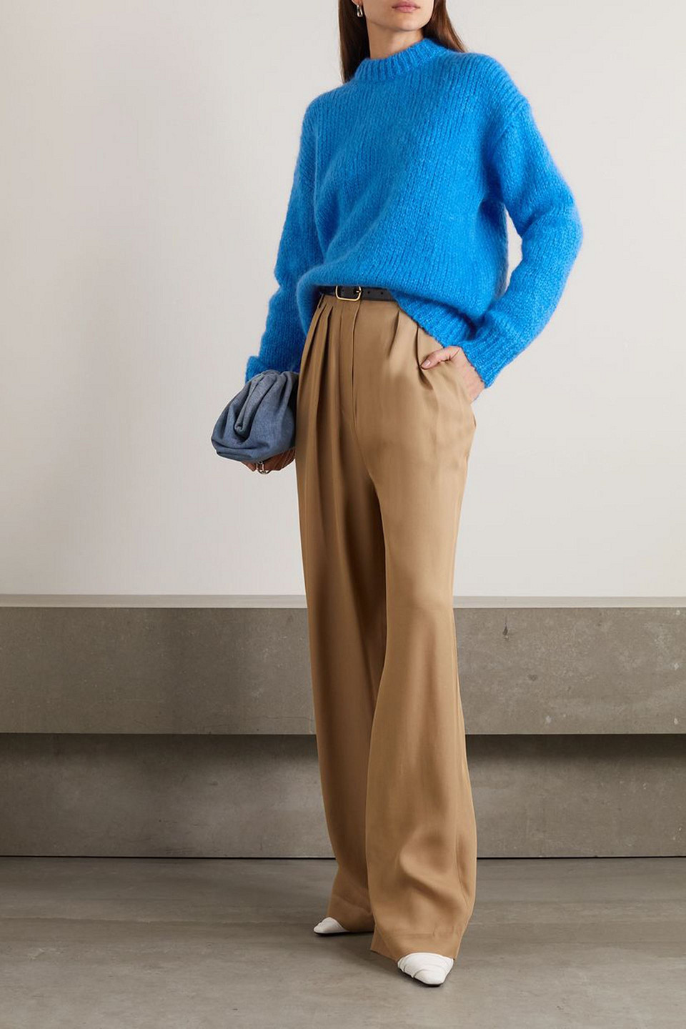 Tibi Claude Mohair-blend Sweater In Azure