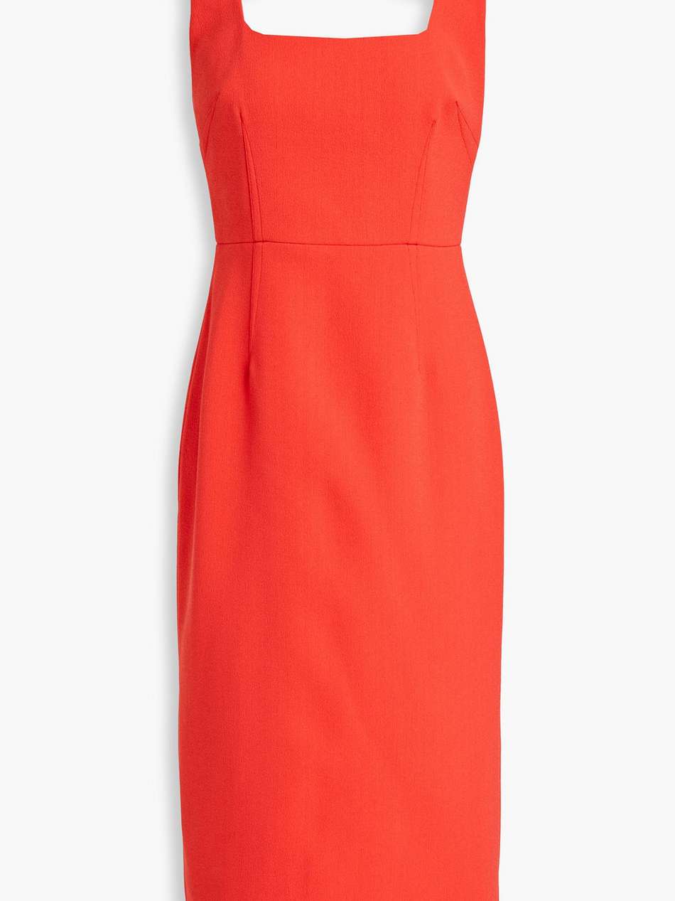 ally bow-embellished crepe midi dress