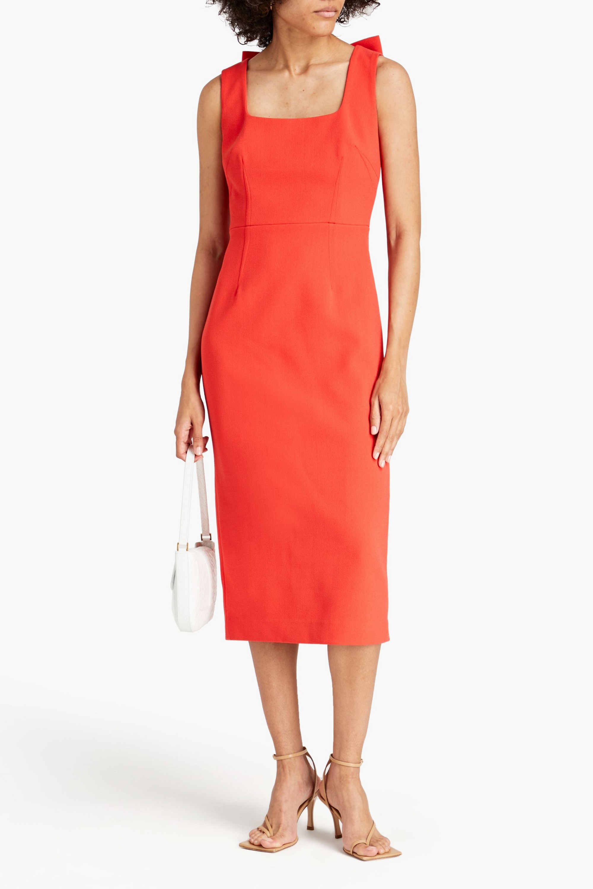 Rebecca Vallance Ally bow-embellished crepe midi dress