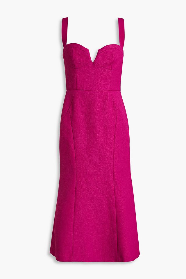 Diana flared cloqué midi dress
