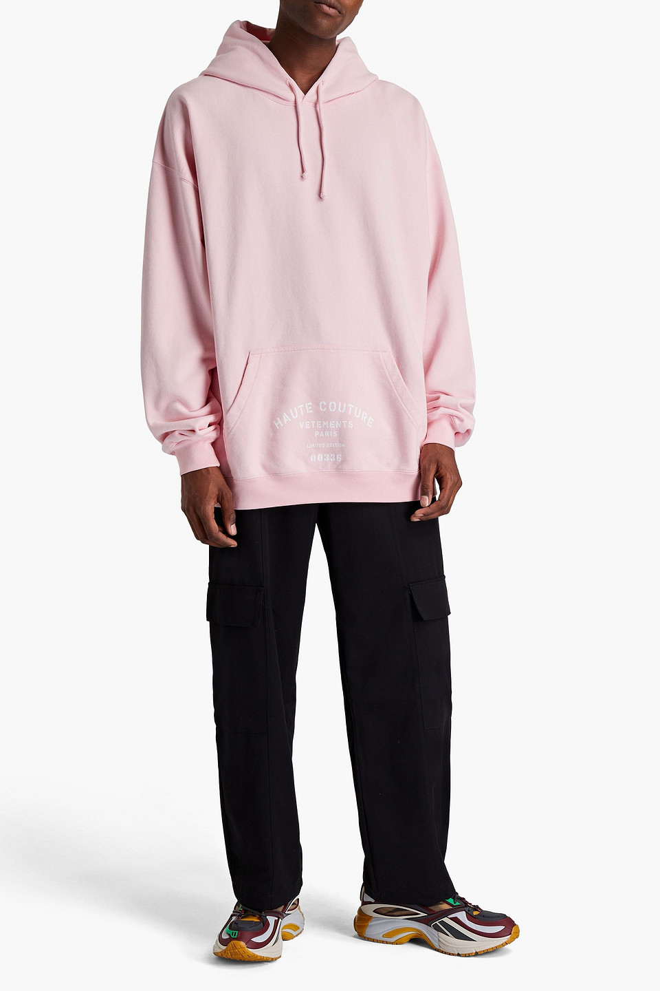 Vetements Man Embroidered Printed French Cotton-blend Terry Hoodie In Pink