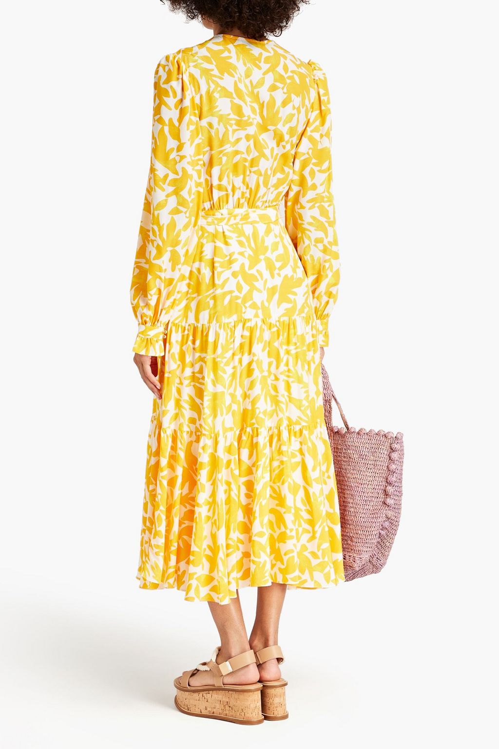 REBECCA VALLANCE Gathered floral-print silk midi dress