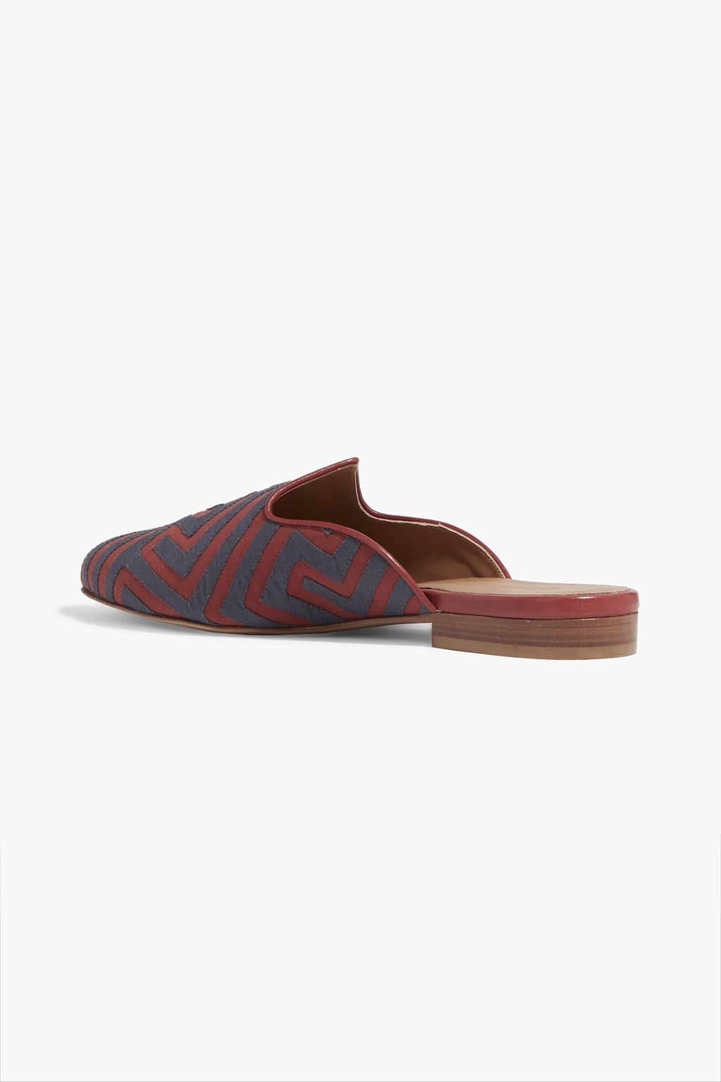 LE MONDE BERYL Two-tone satin-twill and knitted mules