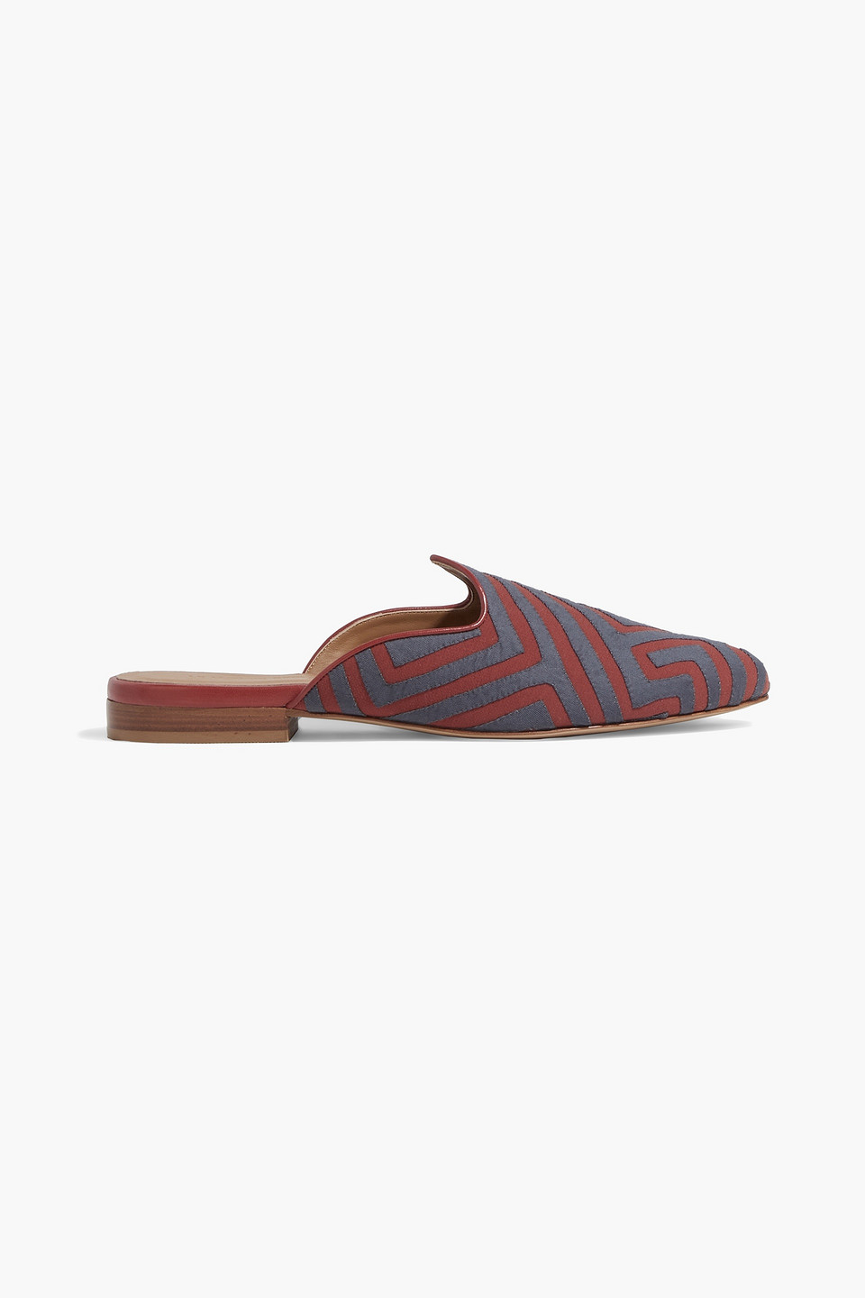 Le Monde Beryl Two-tone satin-twill and knitted mules