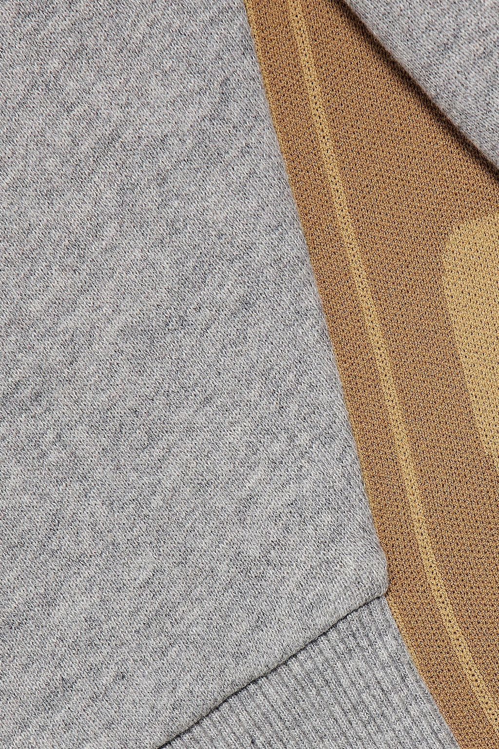 STELLA MCCARTNEY Jacquard-trimmed cotton-fleece hoodie