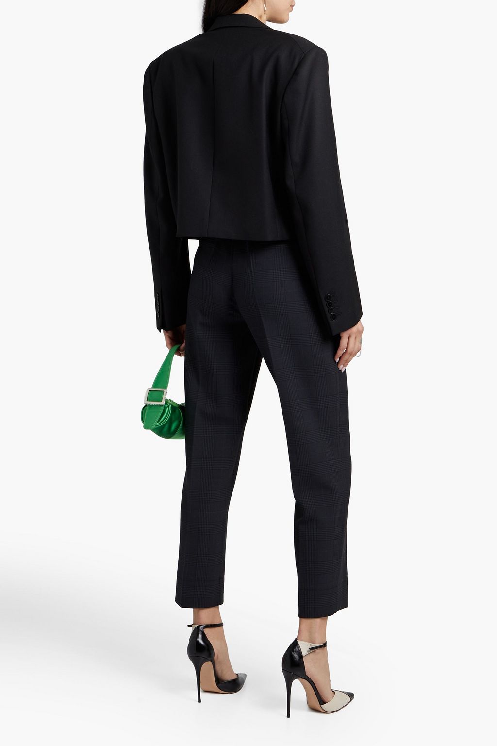 STELLA MCCARTNEY Adley cropped grain de poudre wool blazer