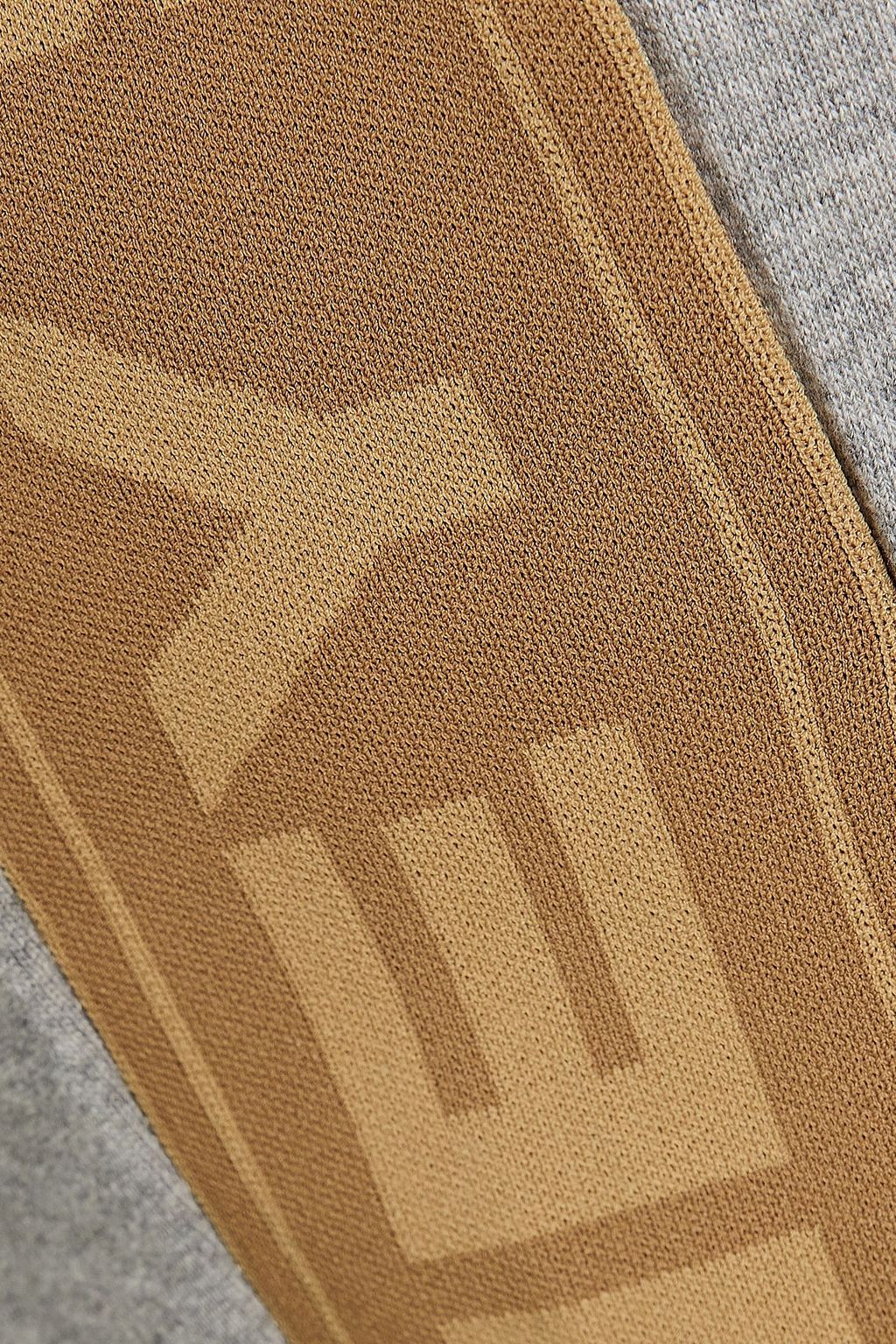 STELLA MCCARTNEY Monogram-trimmed mélange cotton-fleece track pants