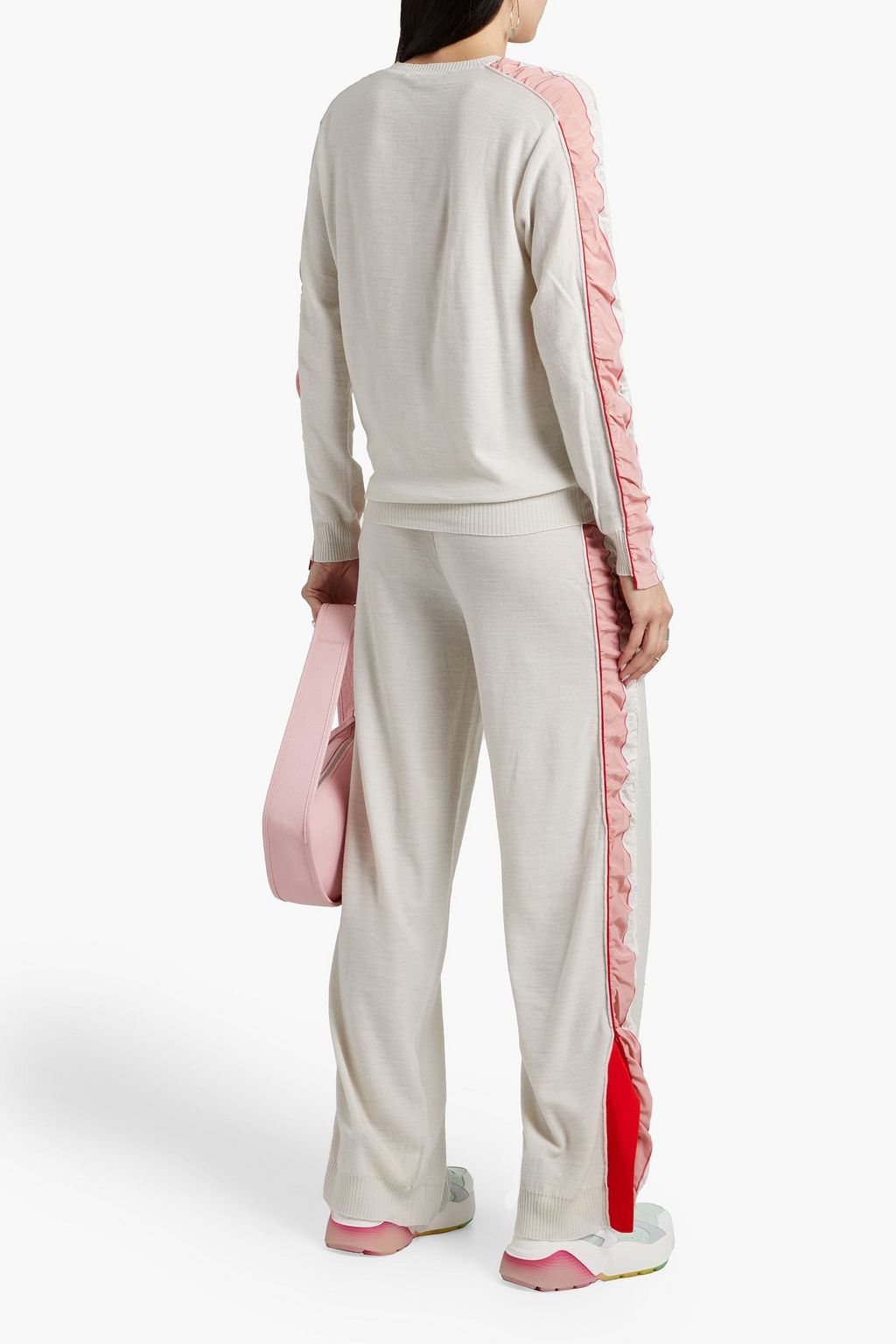 STELLA MCCARTNEY Crepe-trimmed wool track pants