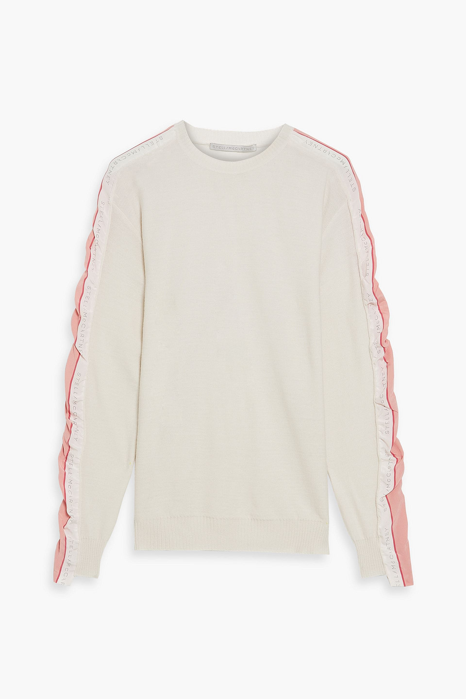 stella mccartney - crepe-trimmed wool sweater - neutral - it 34