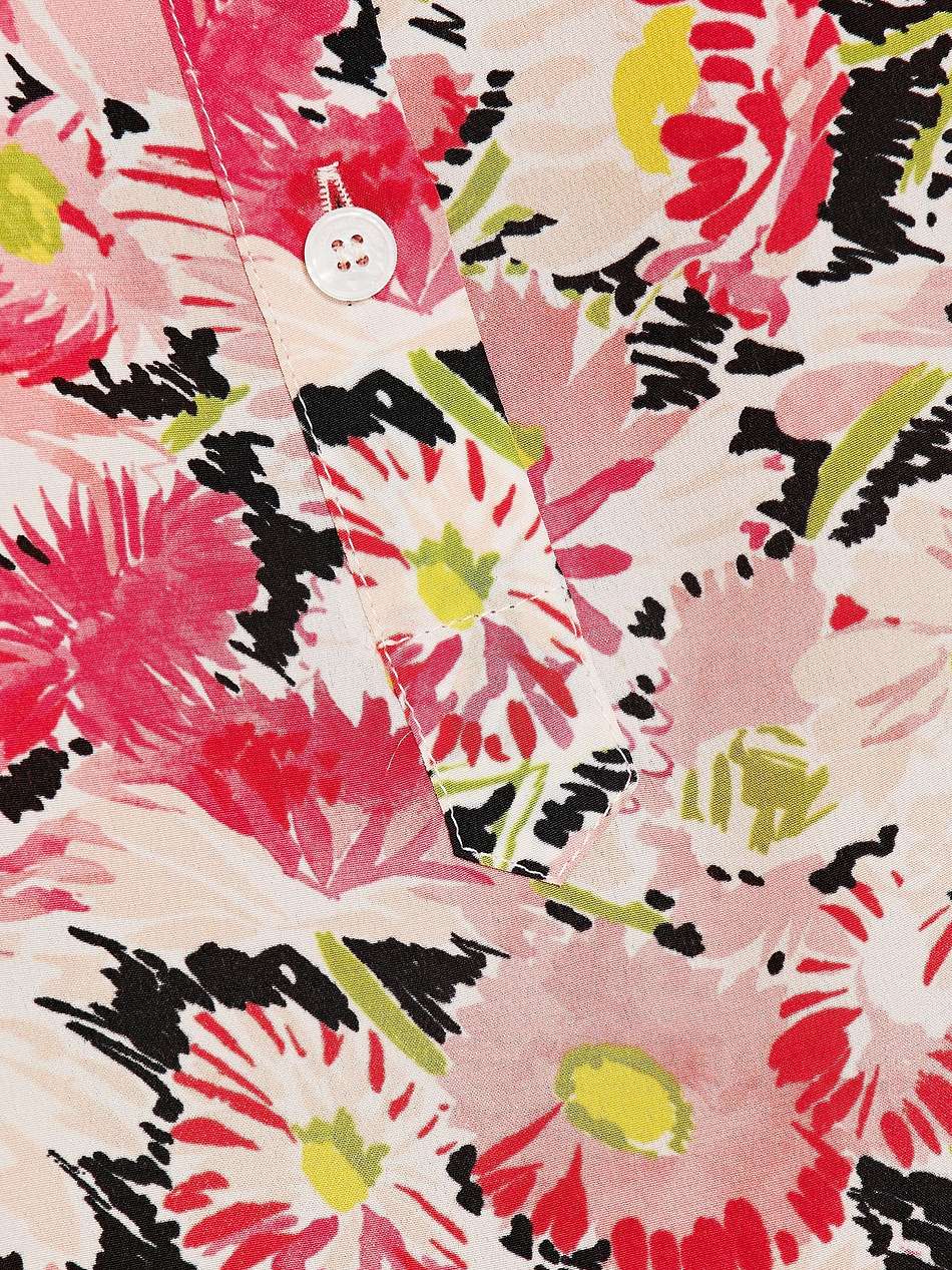 floral-print silk crepe de chine blouse