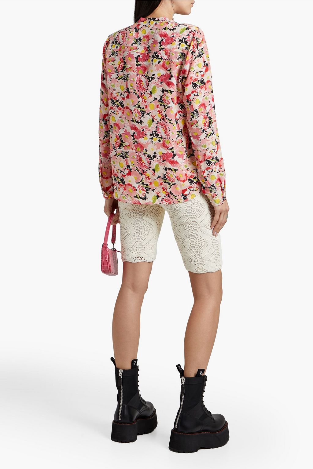 STELLA MCCARTNEY Floral-print silk crepe de chine blouse
