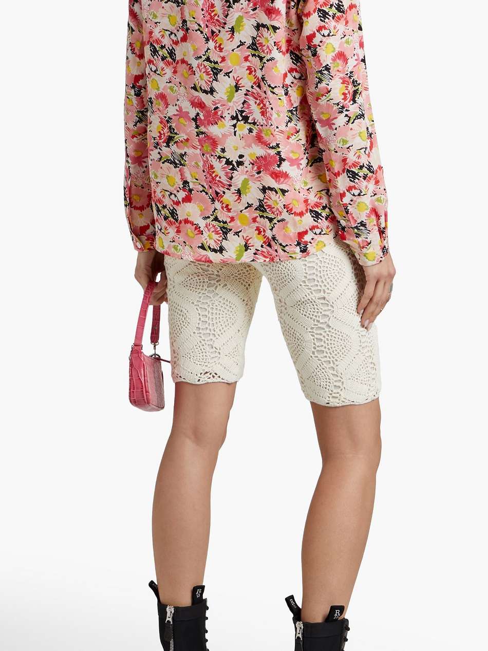 floral-print silk crepe de chine blouse