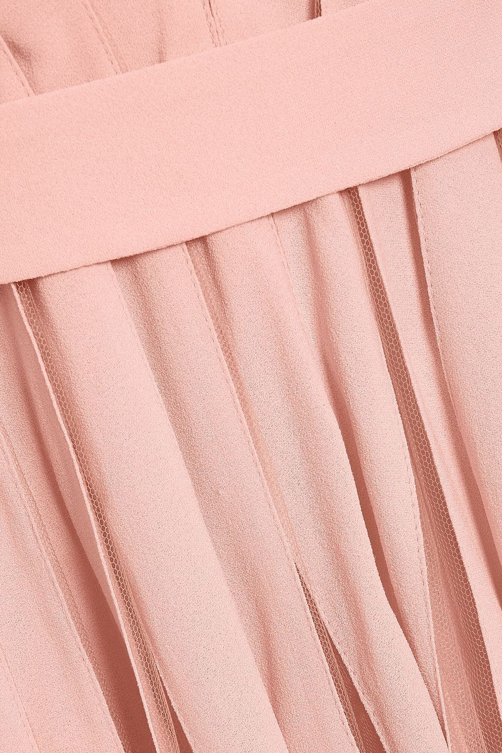 STELLA MCCARTNEY Pleated paneled crepe and tulle mini dress