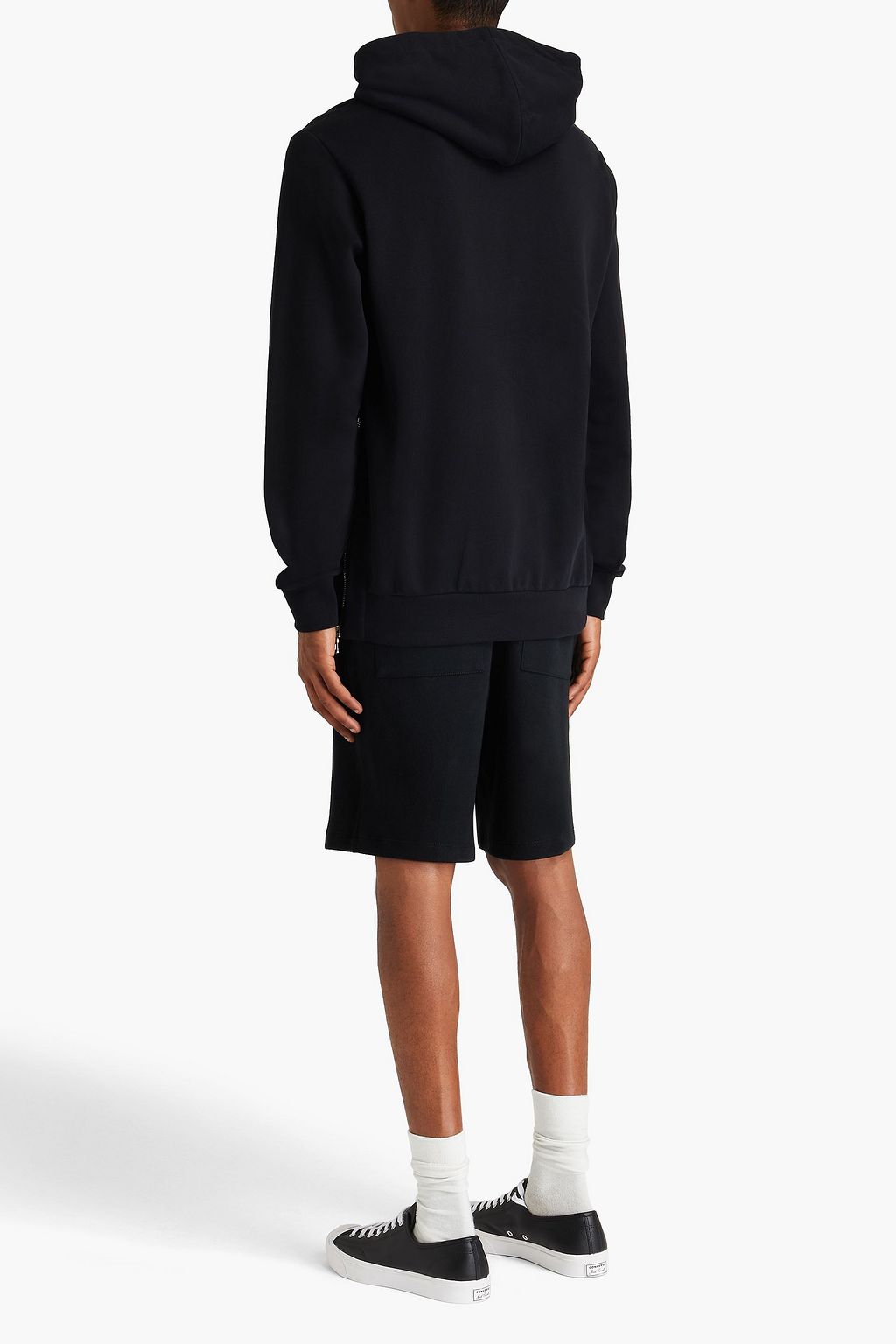 BALMAIN Printed French cotton-terry hoodie