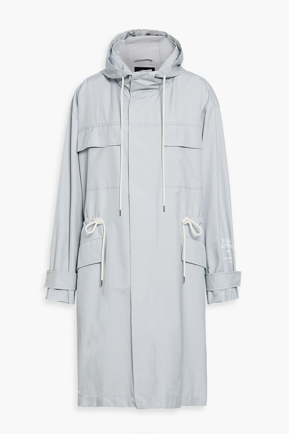 Stella Mccartney Cotton-blend Twill Parka In Light Gray