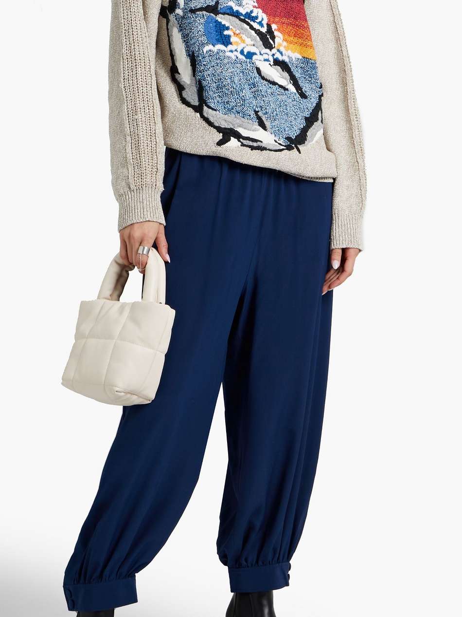 lauryn silk-crepe tapered pants