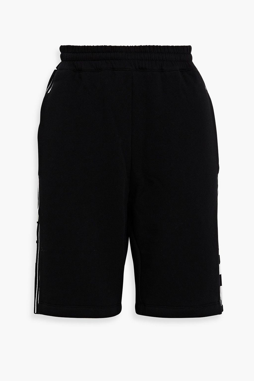 フリースジャケット STELLA MCCARTNEY COTTON FLEECE SHORTS WITH LOGO STELLA MCCARTNEY Jacquard-trimmed cotton-fleece shorts | THE