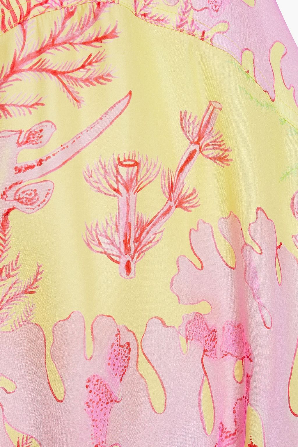 STELLA MCCARTNEY Gathered printed silk-satin mini dress