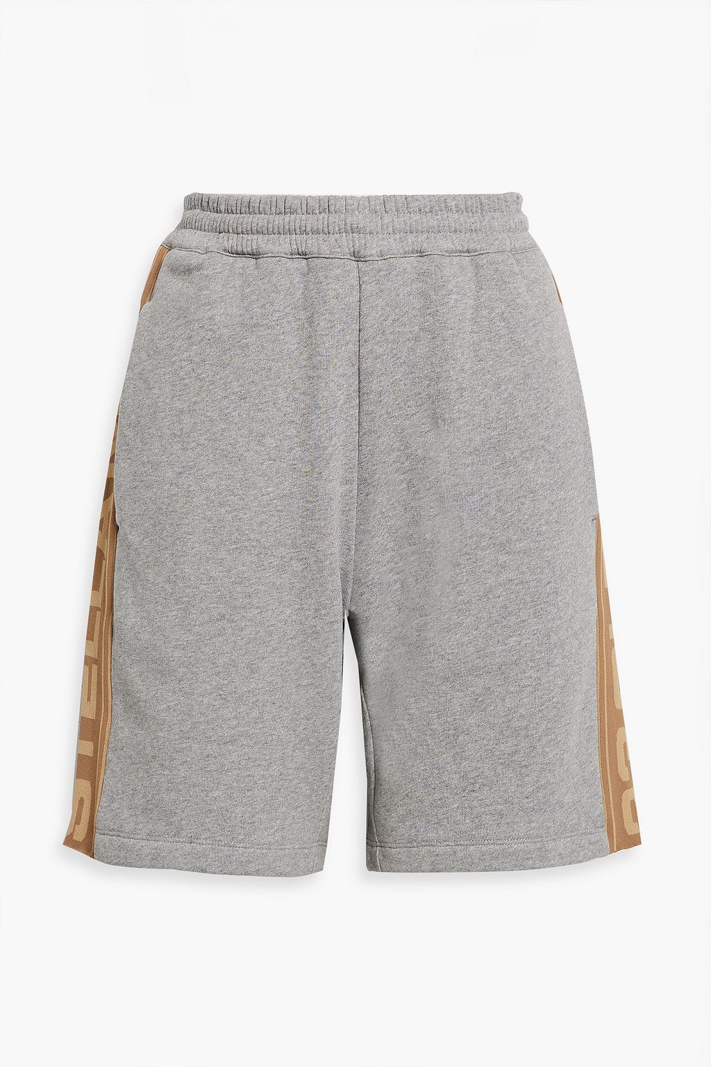 フリースジャケット STELLA MCCARTNEY COTTON FLEECE SHORTS WITH LOGO STELLA MCCARTNEY Jacquard-trimmed cotton-fleece shorts | THE