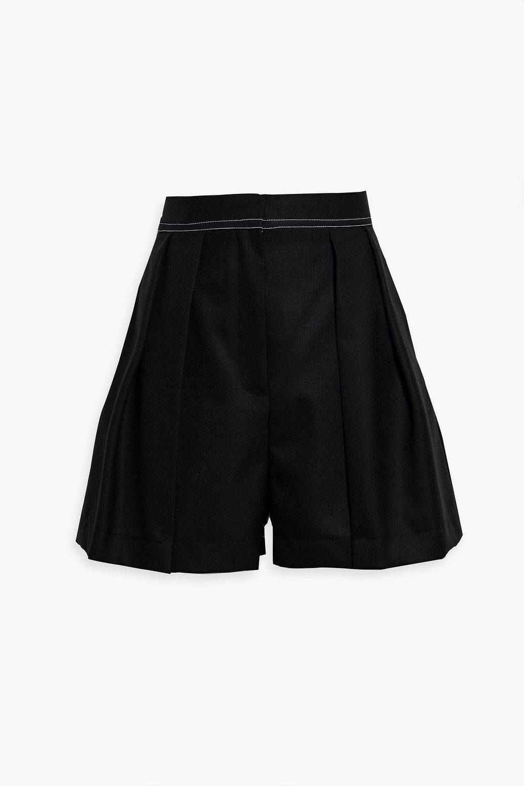 STELLA MCCARTNEY Pleated grain de poudre wool shorts | THE