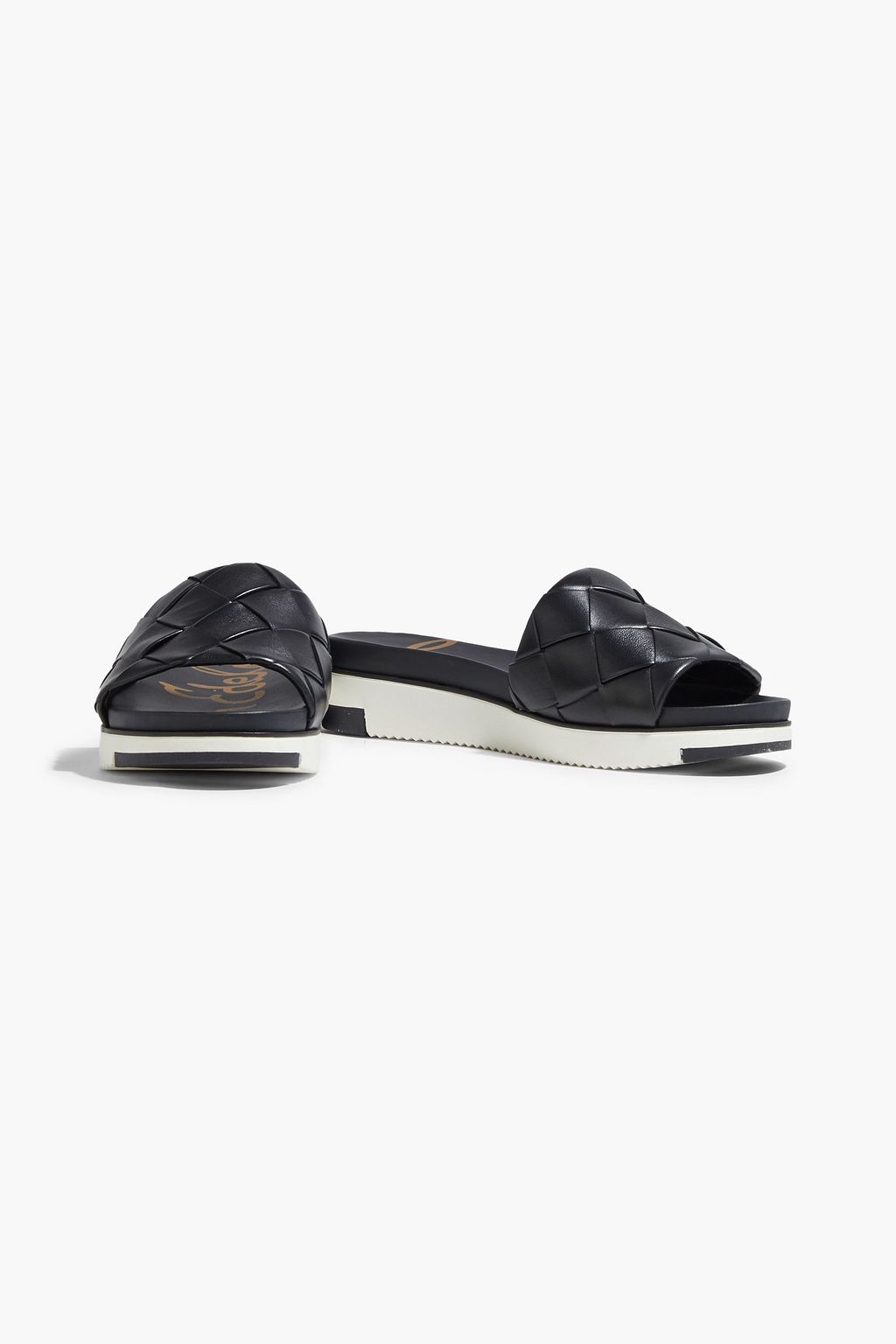SAM EDELMAN Adaley logo-appliquéd basketweave leather sandals