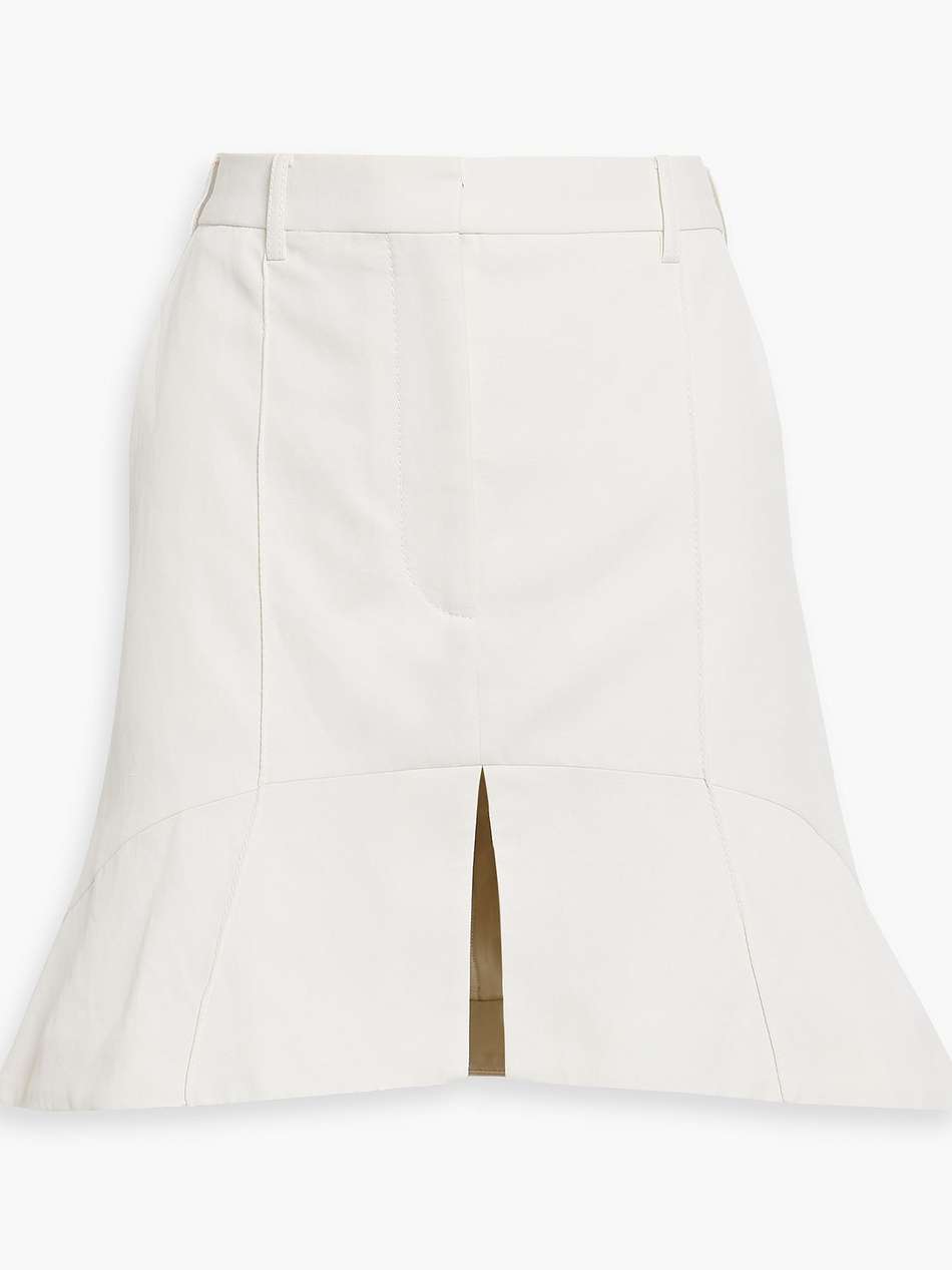 fluted twill mini skirt