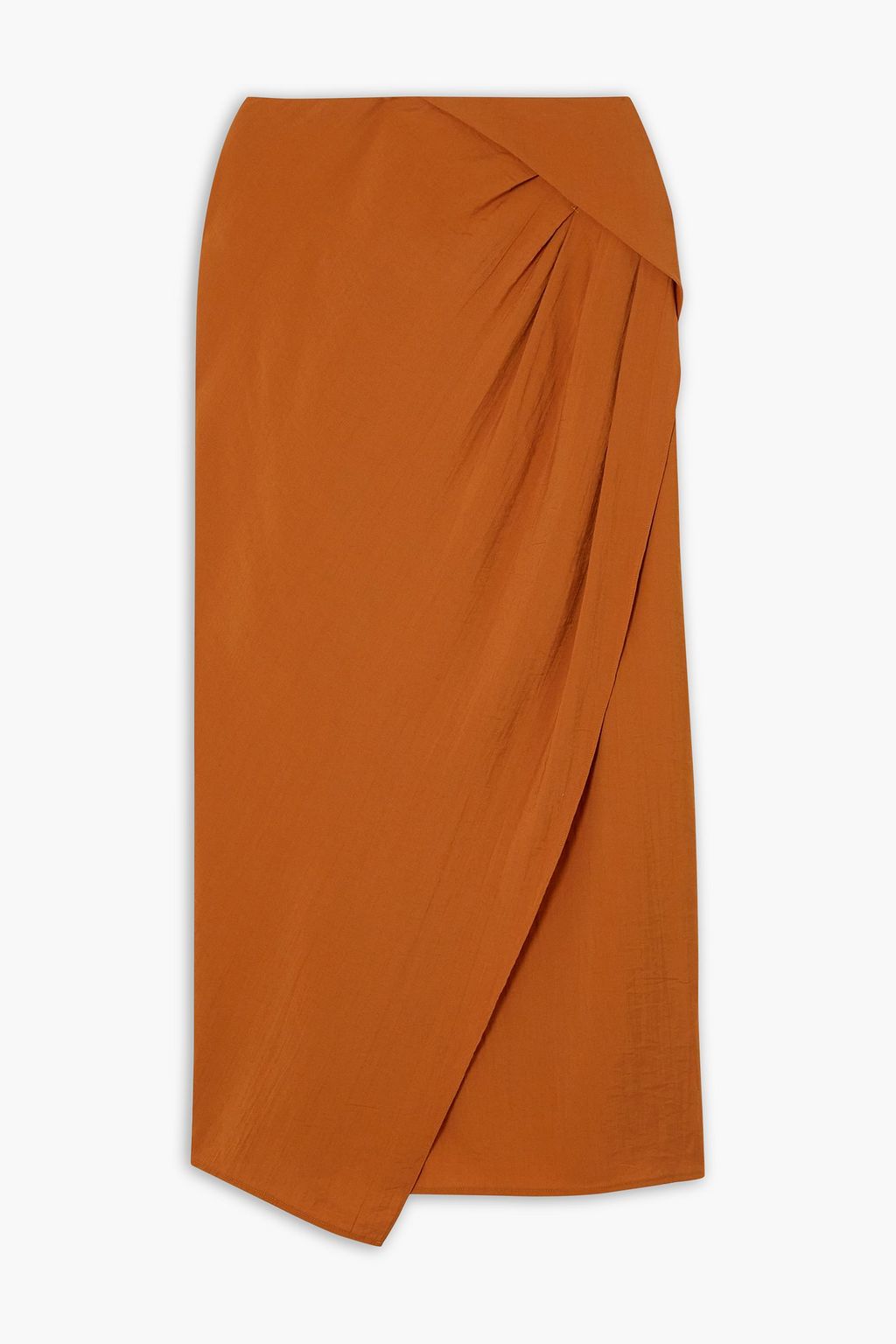 VINCE. Wrapeffect twill midi skirt THE