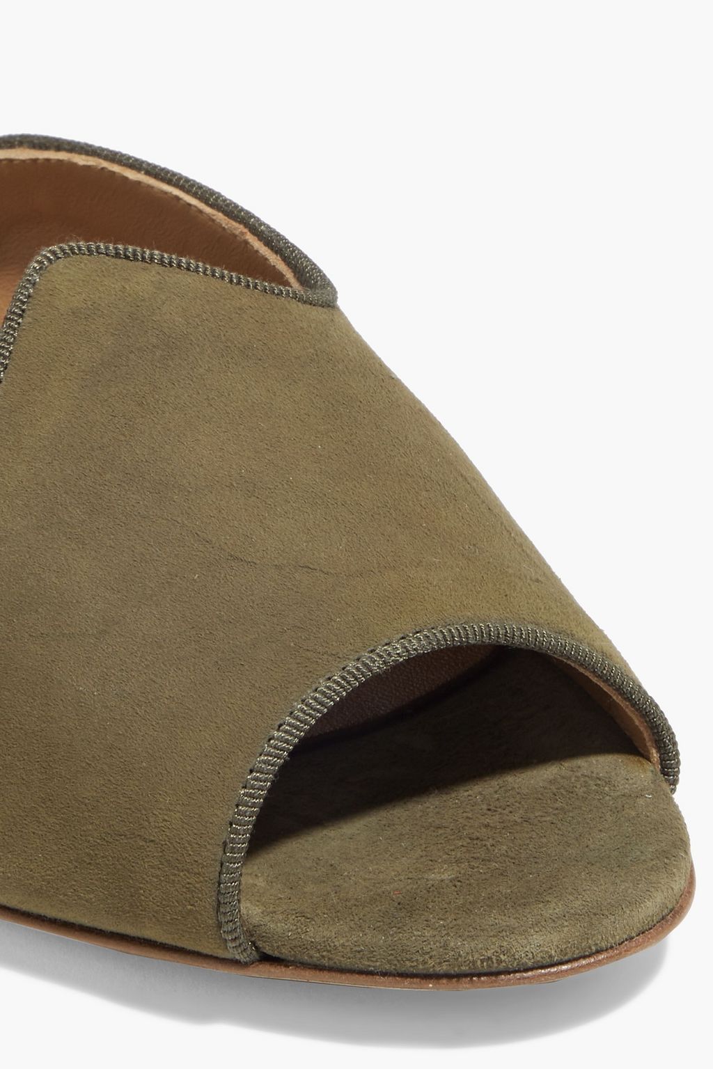 LE MONDE BERYL Grosgrain-trimmed suede mules