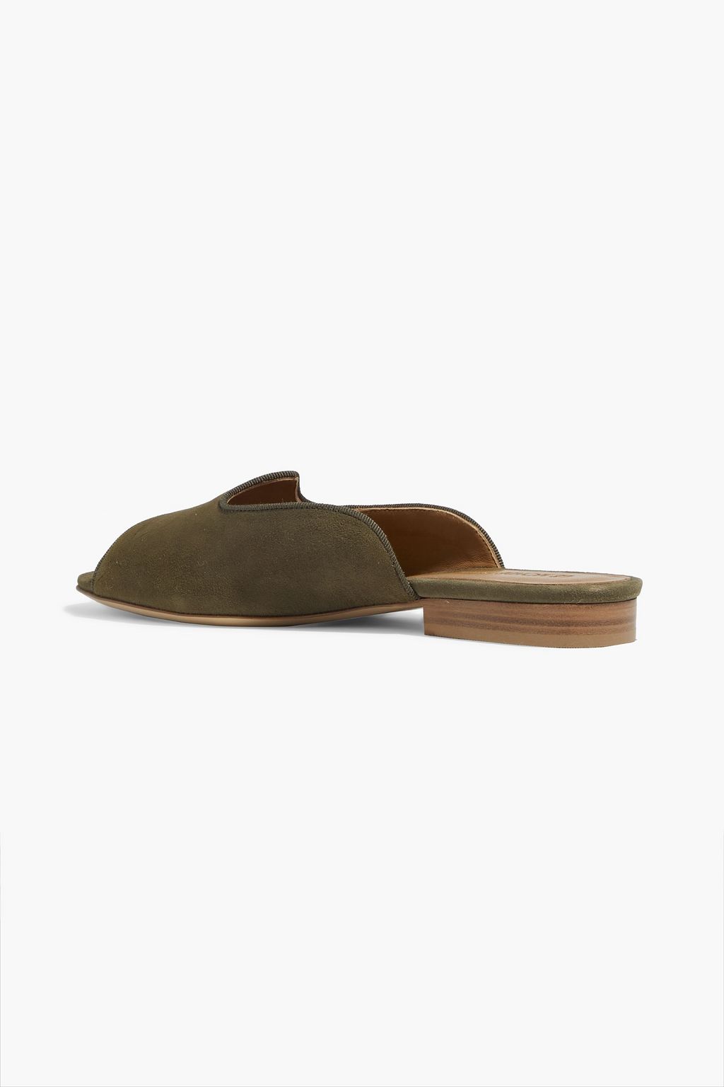 LE MONDE BERYL Grosgrain-trimmed suede mules