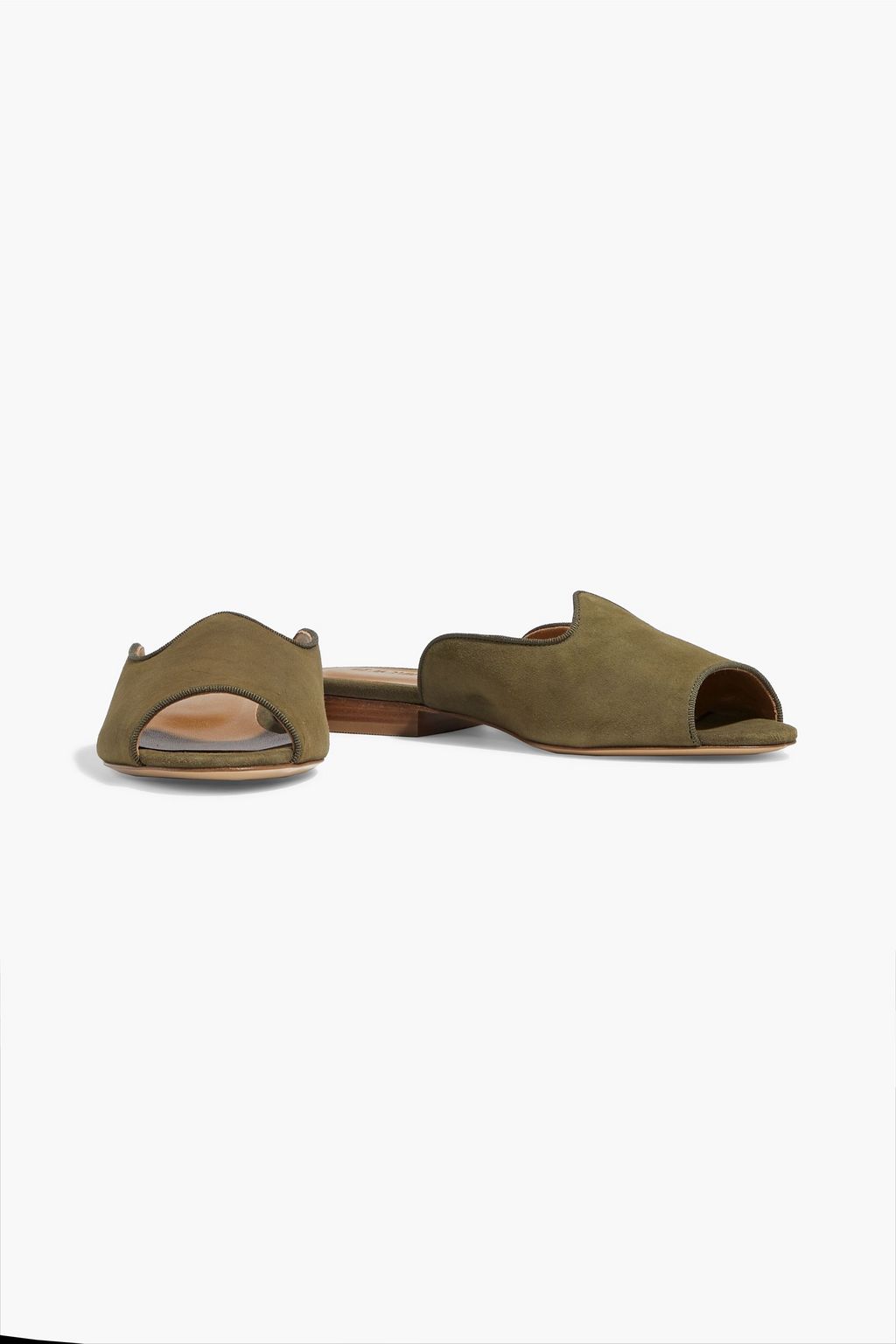 LE MONDE BERYL Grosgrain-trimmed suede mules