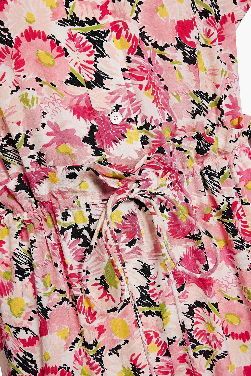 STELLA MCCARTNEY Tie-front printed silk crepe de chine jumpsuit