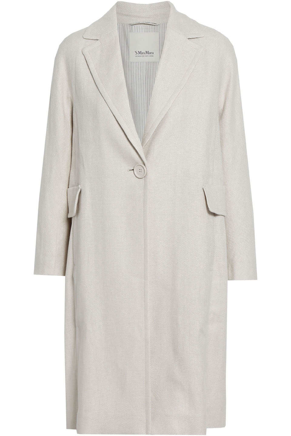 Max Mara Achille Linen-blend Coat In Light Gray