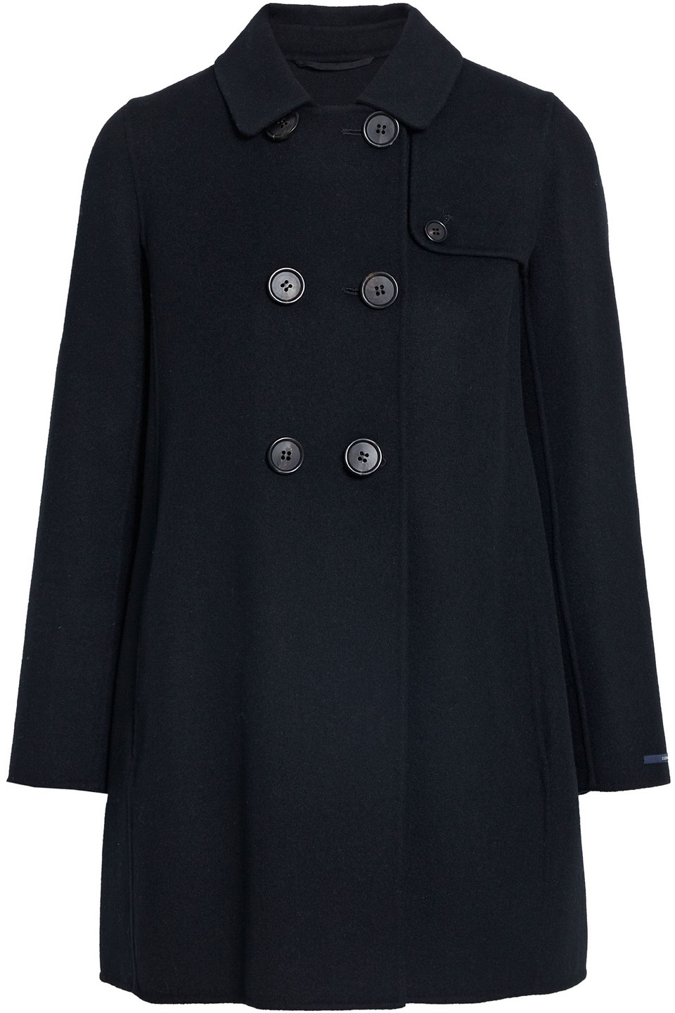 Max Mara Trafoi Double-breasted Wool And Angora-blend Felt Coat In Black