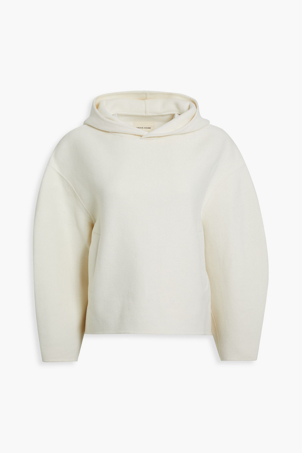 loulou de saison - pollos oversized wool and cashmere-blend hoodie - white - s
