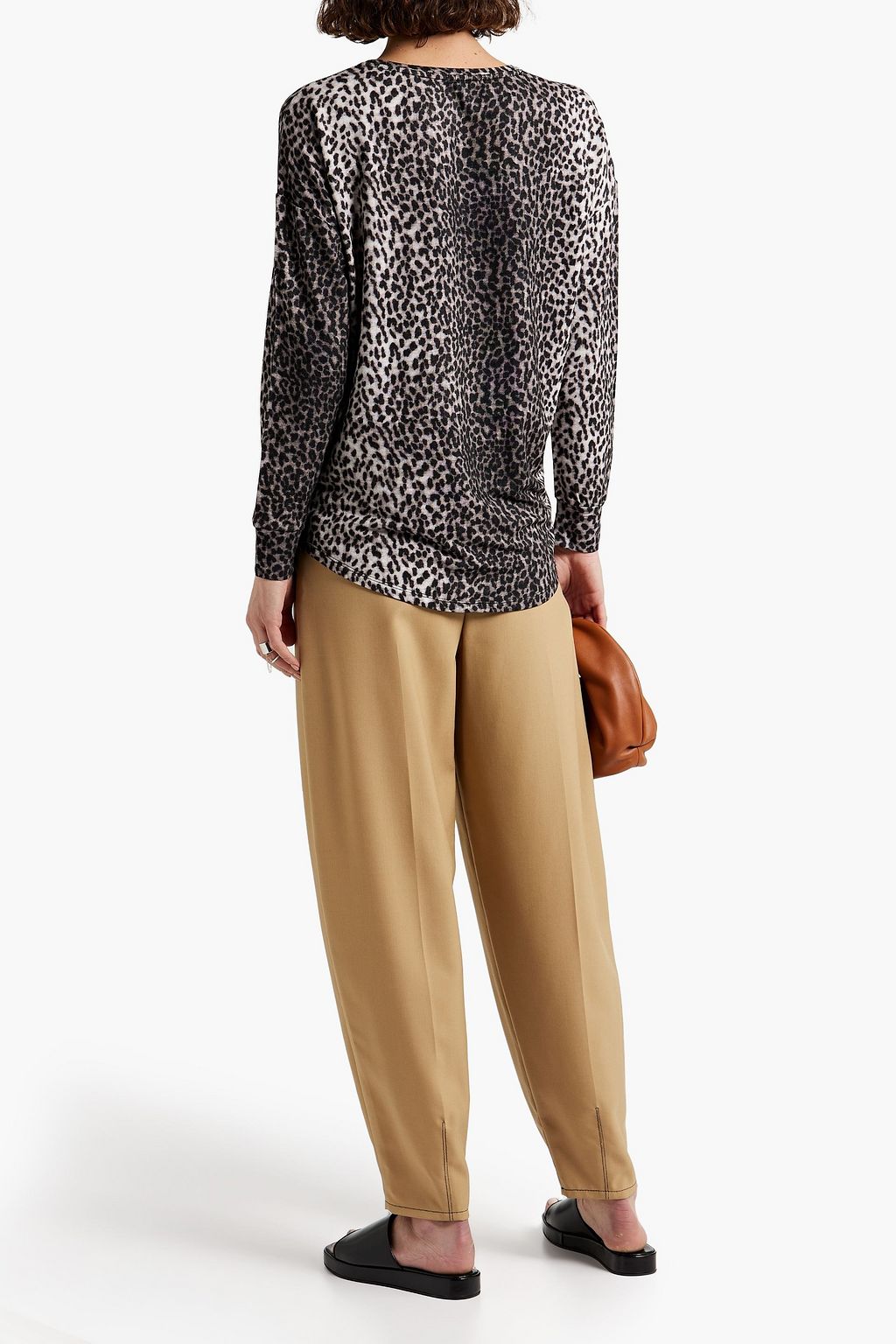MAJESTIC FILATURES Leopard-print French terry top